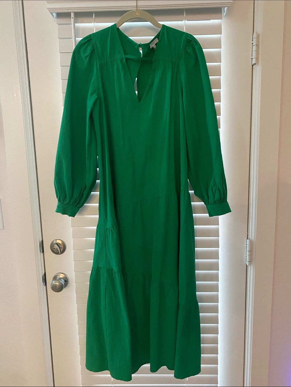 Topshop Emerald Green Maxi Dress with Long Sleeves